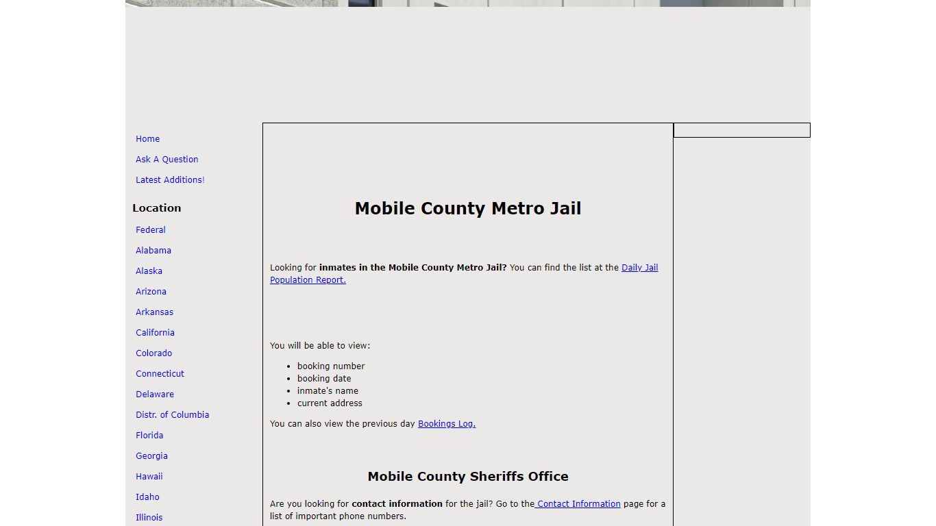 Mobile County Metro Jail - The Free Inmate Locator